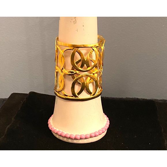 Vintage 90's - 2000's Kenneth Lane Gold Circles Cuff Bracelet - Picture 5 of 8